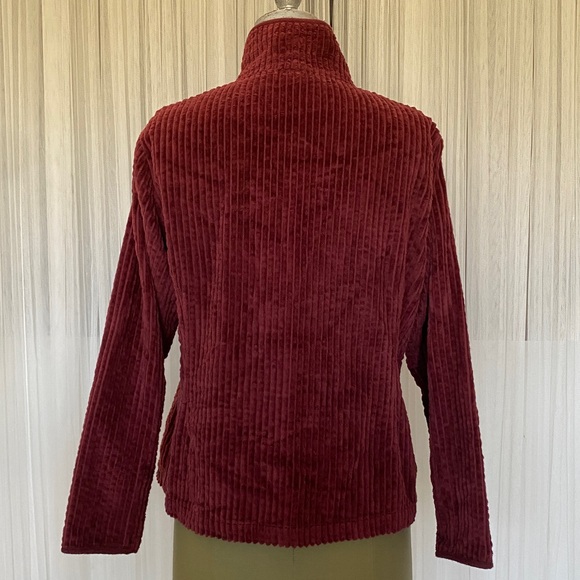 Women’s Woolrich Kinsdale Corduroy Burgundy Full Zip Jacket, Pockets! Size L - Picture 8 of 17